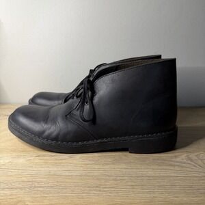 Clarks Originals Mens 9.5‎ Desert Boot Black Lace Up Chukka Gorpcore Minimalist